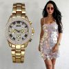 MISSFOX 1846 Women Watches Luxury Watch Women Fashion Fake Chronograph Roman Numerals 18K Gold Ladies Watches Quartz Wristwatch