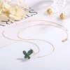 YUNLI Real 18K Gold Butterfly Pendant Necklace Natural Agate Stone Pure Solid AU750 Chain Fine Jewelry Gift for Women PE020