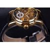 Forsining Hollow Engraving Skeleton Casual Designer Black Golden Case Gear Bezel Watches Men Luxury Brand Automatic Watches