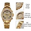 MISSFOX 1846 Women Watches Luxury Watch Women Fashion Fake Chronograph Roman Numerals 18K Gold Ladies Watches Quartz Wristwatch